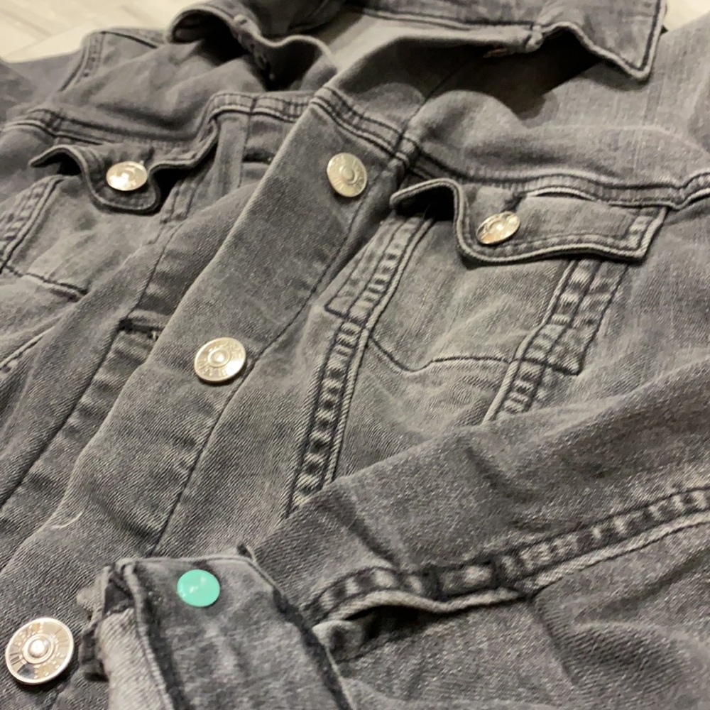 Faded black denim jacket - XS